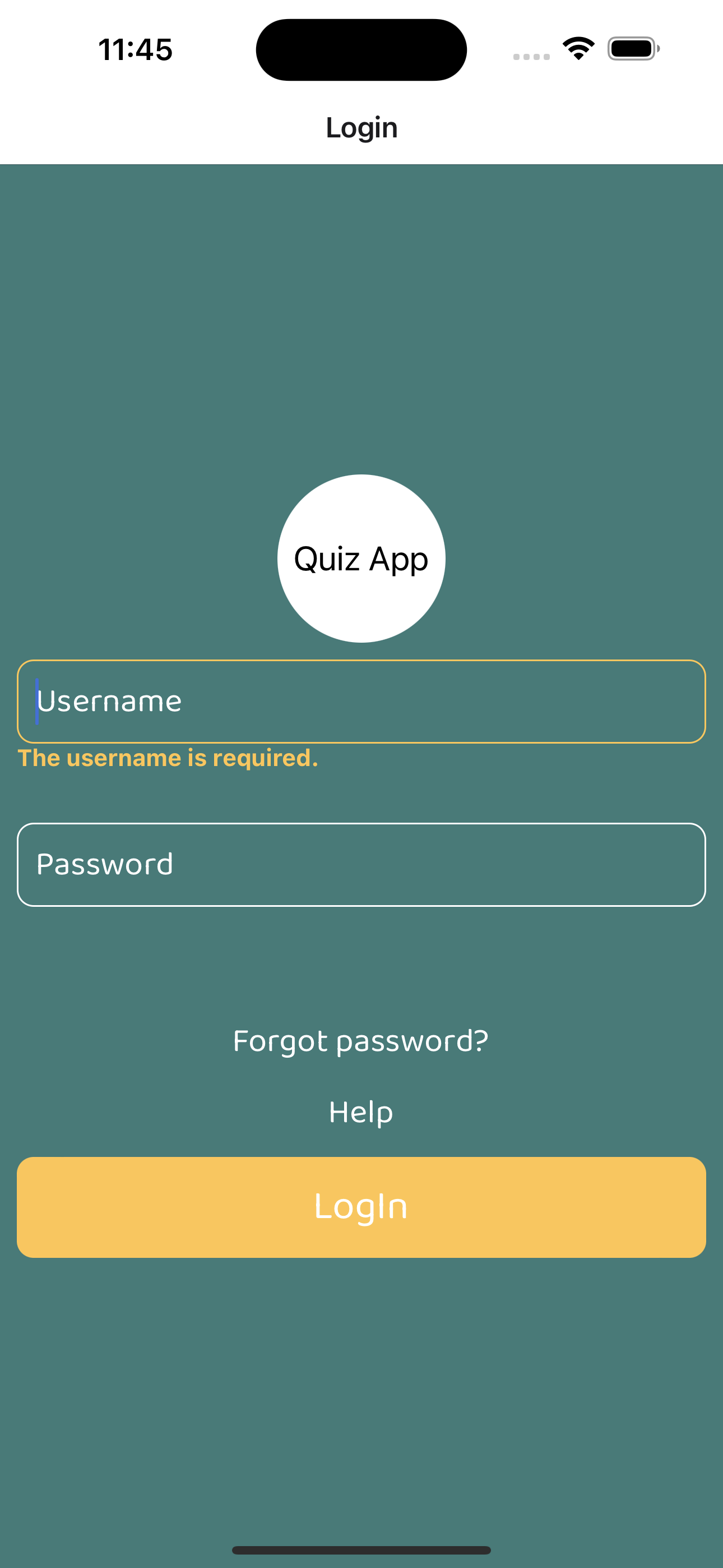 Quiz app with react native